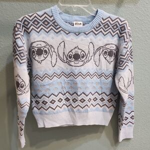 Disney Stitch Sweater Blue and Grey Kid's Size Large